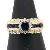 K18YG イエローゴールド サファイア1.10ct ダイヤ0.26ct リング 指輪 レディース 11号 【中古】